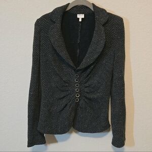 Armani Collezioni Charcoal Herringbone Blazer